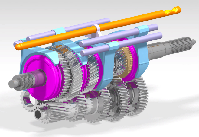 5档变速箱3D数模图纸 STP格式